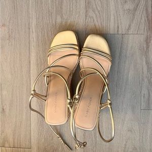 Gold espadrille wedge kind of strappy
